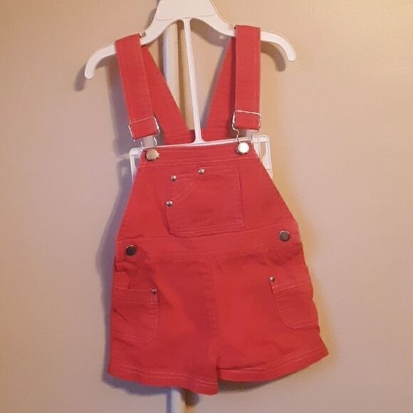 VINTAGE POPSICLE RED OVERALL SHORTS SIZE 4 - Picture 1 of 6
